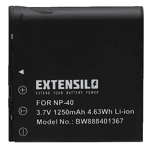 EXTENSILO 1x Akku kompatibel mit Praktica DV-HD12, 10.10 FHD, DX-1, DVC 510, DR15, DR-15, DVC 14.1 HDMI Kamera (1250 mAh, 3,7 V, Li-Ion)