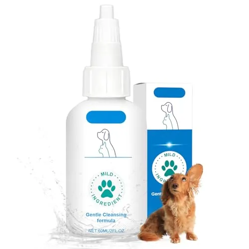 ZJCANGLIU 60ml Ohrreiniger für Hunde,Ohrenreiniger Hund,Ohrentropfen für Hunde,Hund Ohrenreiniger,Katzen Ohrenreiniger,Ohrentropfen Hund,Ohrenreiniger Hund,für Reinigung und Befeuchtung