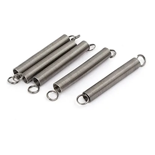 sourcing map 5Stk.0,6mmx6mmx50mm 304 Edelstahl Zugfedern silber Farbton