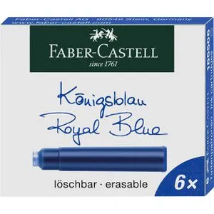 Faber-Castell Füllerpatronen 185506, königsblau, 6 Stück