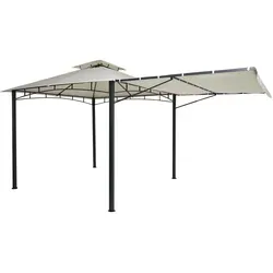 Berlinlodge Pergola, Creme, Metall, 490x275x250 cm, Sonnen- & Sichtschutz, Pavillons & Pergolas, Pergolas