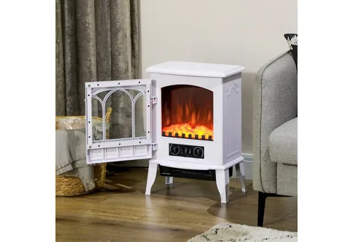 HOMCOM Geräuscharmer Elektrokamin mit Flammeneffekt, 2000W