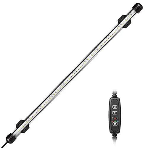IREENUO LED Aquarium Beleuchtung, Aquarium Tauchlampen mit Timer, Blaue und Weiße Farbwechsel Unterwasser Licht für 20–60 cm Tank