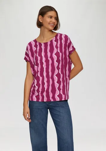 s.Oliver Kurzarmshirt T-Shirt Ärmelloses T-Shirt aus fließendem Viskosestretch