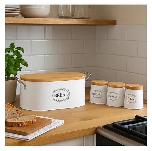 Neuetischkultur Brotkasten Set 4-tlg. mit Vorratsdosen