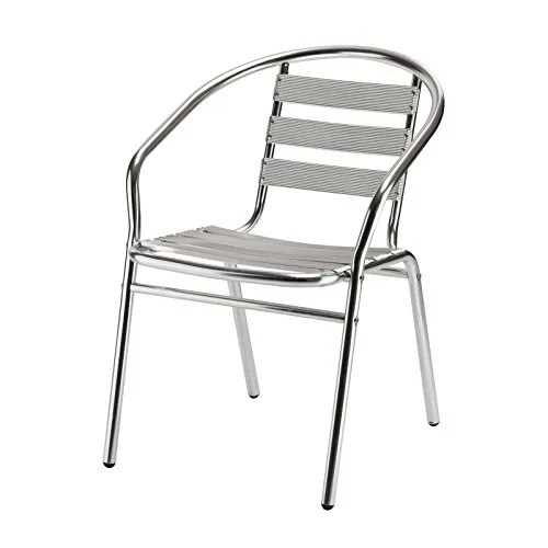 DEMA Alu Gartenstuhl - Leichter und stabiler Bistrostuhl - Stapelbarer Design Gartenstuhl aus edlem Aluminium, bequem und pflegeleicht. Ideal für Garten, Balkon und Terrasse - platzsparend und mit nur 1,9 kg Gewicht.