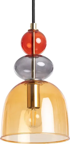 Pendelleuchte Metall und Glas Baudelaire Bernstein in gelb von LEDKIA