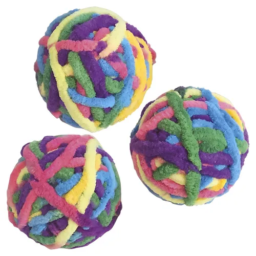 Nobby Katzenspielzeug Wollball mit Catnip 5 cm Rassel für Katzen Farbenmix