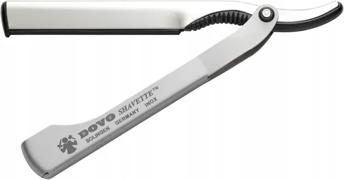 Dovo Silber Shavette Satin Finish Rasiermesser - Rasierer für Herren, mit Aluminium Klingenträger für alle Standard-Klingen geeignet, ideal für präzise Rasuren und ein klassisches Rasiererlebnis.