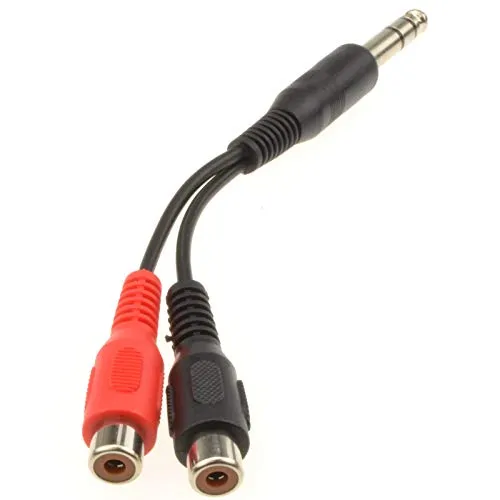 kenable 6,35 mm Stereo Klinkenstecker Stecker Zum 2x Chinch Cinch Buchsen Adapter Kabel 10 cm