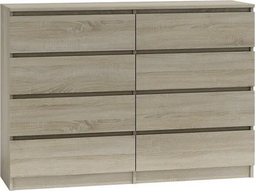 CDF Kommode Malwa M8 140| Farbe: Eiche Sonoma | Schrank für Dokumente, Kleinigkeiten | Ideal für Wohnzimmer, Schlafzimmer, Kinderzimmer