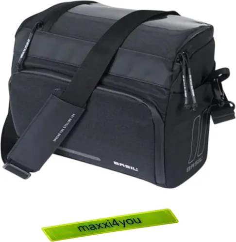 Basil Move Lenkertasche 7-8 Liter Schwarz inkl. maxxi4you Reflexband