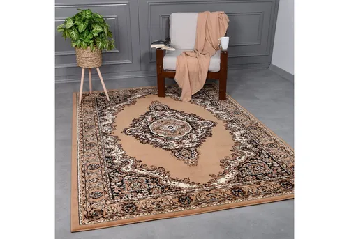 Vimoda Orientteppich Klassich Orientalisch Vintage Wohnzimmerteppich, rechteckig, Höhe: 6 mm, mit Kunstvollem, Klassisch, mit Bordüre, Läufer Wohnzimmer