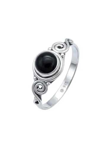 mantraroma Ring Silber 925 Damen Onyx schwarz in schwarz von mantraroma