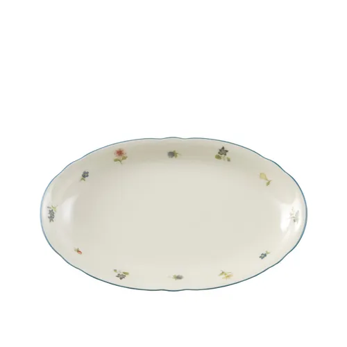 Seltmann Weiden MARIELUISE Streublume 30308 Beilagenplatte 24 cm - Servierplatte aus hochwertigem Porzellan, cremefarben und ideal für stilvolle Tischdekorationen.