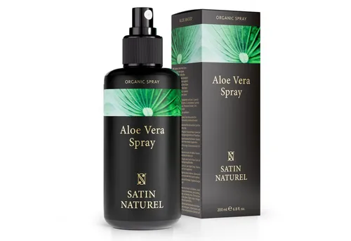 Satin Naturel Aloe Vera Spray BIO - 200ml - Natürliche After Sun Pflege - Sonnenschutz & Selbstbräuner - Das Aloe Vera Spray bietet intensive Feuchtigkeit und beruhigt die Haut nach dem Sonnenbad, ideal auch für Make-Up.