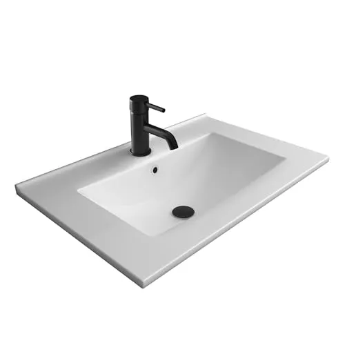 Alpenberger Gäste WC Waschbecken Keramik 60 cm in weiß von Alpenberger Germany