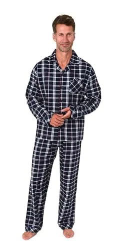 Normann Herren Flanell Schlafanzug Pyjama in Karo Optik von Normann