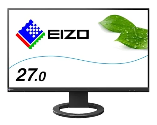 EIZO FlexScan EV2760-BK - 27 Zoll Ultra-Slim Monitor, 2560 x 1440 Auflösung, IPS-Technologie für brillante Bildqualität und energiesparend