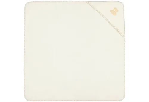 Vossen Kapuzenbadetuch Teddy, Creme, 100x100 cm - Baby-Bademäntel, hochwertiges Kapuzenbadetuch aus Oeko-Tex® zertifiziertem Material, perfekt für die sanfte Pflege nach dem Baden.