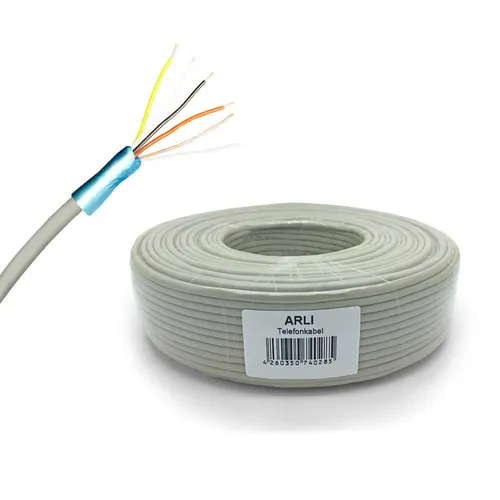 m Telefonkabel 2x2x0,6 mm 4 Adern Telefon Kabel Verlegekabel J-Y(ST)Y 2 x 2 50