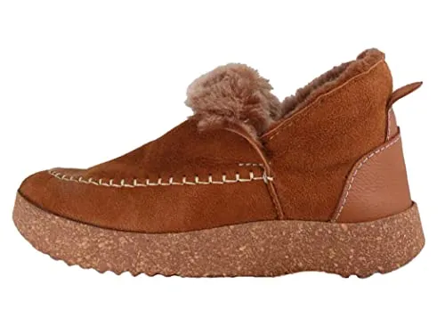 Tuffeln Wohlig Lammfellhausschuhe für Damen mit Kork-Latexfußbett, cognac Gr. 41