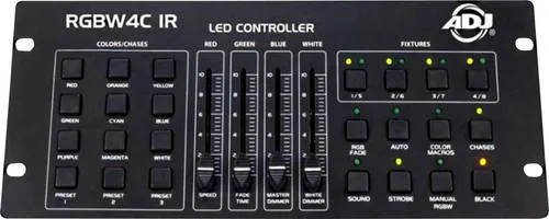 ADJ RGBW4C IR DMX Controller 8-Kanal - Licht & Bühne - Vielseitiger 8-Kanal LED-Controller für DJs und Nachtclubs, mit benutzerfreundlichen Funktionen und vorinstallierten Farbprogrammen.