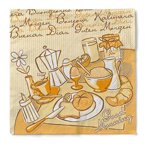Mank GmbH Tissue-Servietten 33x33 cm | Premium Einweg-Serviette | saugstark | perfekt für den Frühstücksservice oder das Café | 100 Stück | New Day