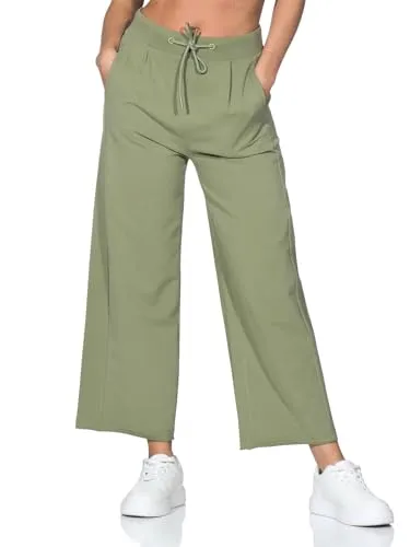Elbsand Damen Jogginghose ESWNeah 70689 00 Green Leaf (8870) M - Bequeme Sweatpants für Damen, ideal für Sport und Freizeit. Loose Fit mit weitem Bein, schrägen Einschubtaschen und flexiblem Hosenbund für optimalen Tragekomfort.