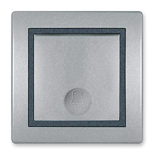 ALING-CONEL Klingeltaster 10AX/250V~ inkl.Rahmen (komplett) Silber/Graphit/Silber