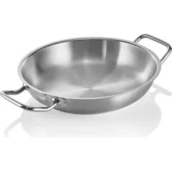 Pfanne mit 2 Griffen Cookware 21, Ø 24 cm - Pfanne aus hochwertigem Chromnickelstahl 18/10, ideal für Induktion und spülmaschinentauglich, mit Sandwichboden für gleichmäßige Wärmeverteilung.