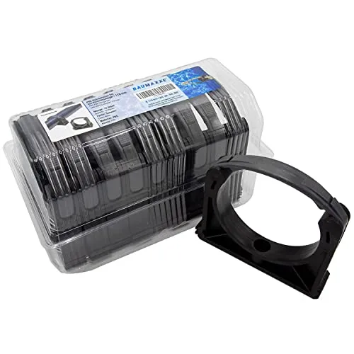 PVC-Rohrschellen Set I 110 mm I Kunststoff I 10 Stück I Pool-Zubehör I Rohrklemme mit Verschlussbügel I Rohrhalter I für PVC-Rohr mit Ø 110 mm geeignet I bm052