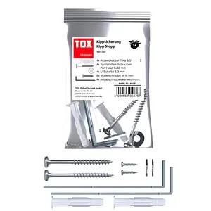 TOX Kipp Stopp 01160131 Möbel-Kippsicherung-Set, 24-teilig