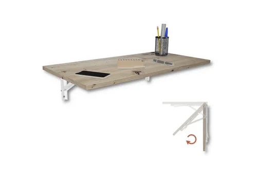 KDR Produktgestaltung Klapptisch 80x40 Wandklapptisch Esstisch Küchentisch Schreibtisch Wand Tisch, Eiche astig
