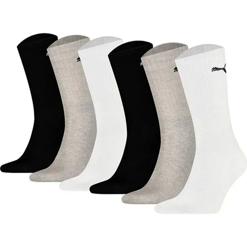 PUMA Unisex Sportsocken, 6 Paar - Komfortable Tennissocken - Die PUMA Tennissocken bieten gepolsterte Sohlen für höchsten Tragekomfort und flache Zehennähte. Ideal für Sport und Freizeit, perfekt für aktive Tage. Entdecke funktionale Sportbekleidung und -artikel bei INTERSPORT.