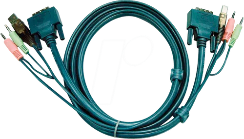 ATEN 2L-7D03U KVM Kabel DVI-D, USB, Audio, 3 m von ATEN