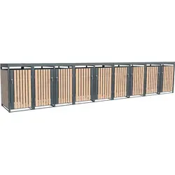 WESTMANN Mülltonnenbox Planta - Platz für 9 Mülltonnen - Mülltonnenbox mit Pflanzdach, 84x596x124 cm, dekorativ und funktional. Versteckt 9 Mülltonnen und ermöglicht individuelle Bepflanzung für deinen Garten.