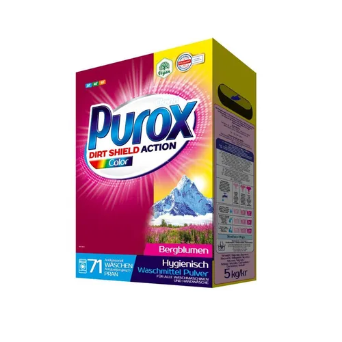 Purox 5kg Color Wash Waschmittel Pulver Wäschereinigung Kleidung Flecken Farben