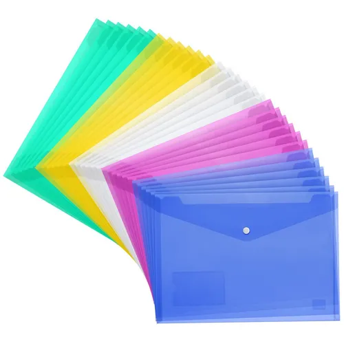 H&S Organisationsmappe Dokumentenmappe A4 - 30er Set - Transparente Postmappe Sammelmappe (1-St)