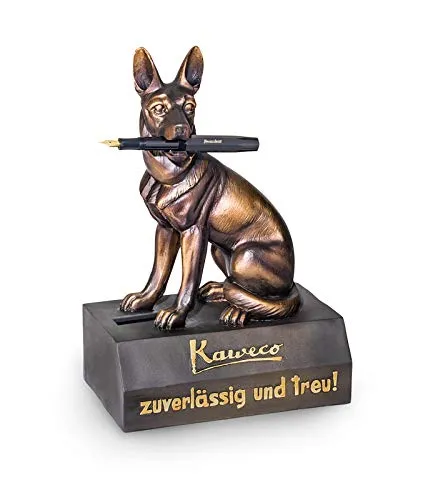 Kaweco Stiftehalter Spardose Schäferhund, Messingfarben