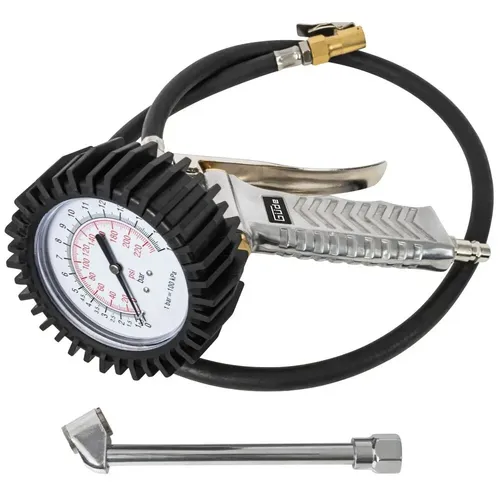 Güde Profi Reifenfüller - Luftdruckprüfer bis 16 bar mit großem Manometer - Druckluftkompressoren, präzise Luftdruckmessung bis 16 bar, ideal für professionelle Anwendungen und sicheres Fahren.