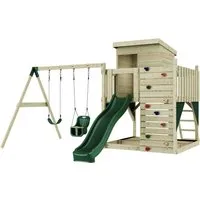 OutdoorToys Spielturm - Spieltürme aus robustem Holz, ideal für Kinder ab 3 Jahren, bieten stundenlangen Spielspaß und fördern die motorischen Fähigkeiten.
