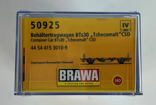 Brawa 50925 H0 Behältertragwagen BTs30 44 45 415 3010-9 Ep. IV CSD