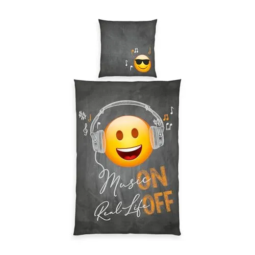 Emot!x 4459272050 Bettwäsche Set, 80x80 cm + 135x200 cm von Herding