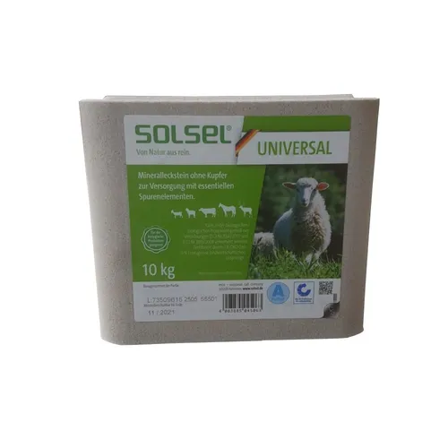 Solsel Universal 10kg Mineralstein ohne Kupfer Leckstein Salzleckstein