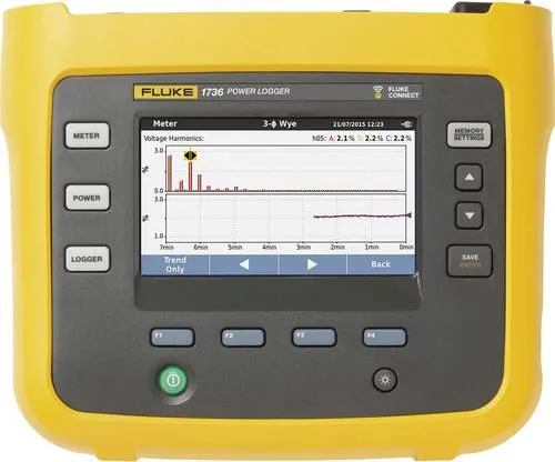 Fluke 1736/B Netz-Analysegerät mit Loggerfunktion - Dreiphasiger Power Logger zur einfachen Analyse von Stromqualität. Kompatibel mit Fluke Connect für umfassende Auswertungen und Optimierung des Energieverbrauchs.
