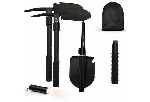 BURI Klappspaten mit Tasche – Multifunktionaler Campingspaten - Praktischer Klappspaten mit Tasche, ideal für Camping und Outdoor-Aktivitäten. Inklusive Hacke und Säge für vielseitige Einsatzmöglichkeiten.