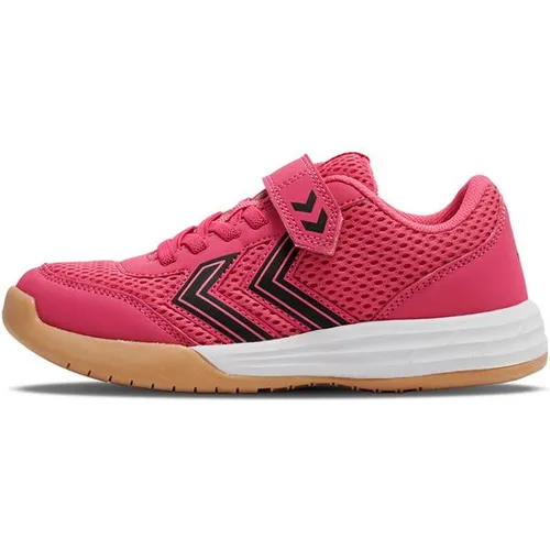 HUMMEL Kinder Freizeitschuhe MULTIPLAY FLEX VC JR - Sneaker mit offener Konstruktion und Klettverschluss für optimalen Komfort. Die TPR-Außensohle bietet hervorragenden Grip, während die EVA-Zwischensohle zusätzlichen Komfort bietet.
