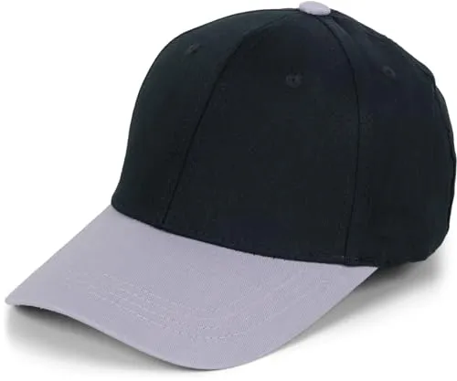styleBREAKER Unisex Baseball Cap zweifarbig Pastell oder kräftig | 6-Panel Cap Mehrfarbig verstellbar mit Schnalle | Sommer Basecap aus Baumwolle, Farbe:Schwarz-Grau