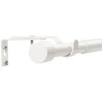 Deco-Raum Gardinenstangen Set Ausziehbar 1-Lauf Kappe Flexa Ø 16/19 mm 70-120cm Weiß
